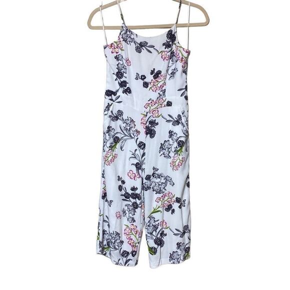 1. State Women's Floral Strappy Wideleg Jumper Shorts Romper White Small - Picture 1 of 11